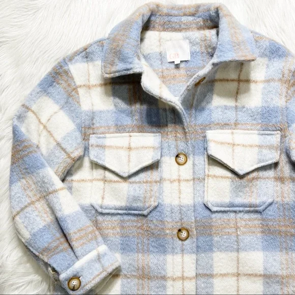SOLD-Gianni Bini Plaid Flannel Shacket Grandpa Jacket - Picture 7 of 11